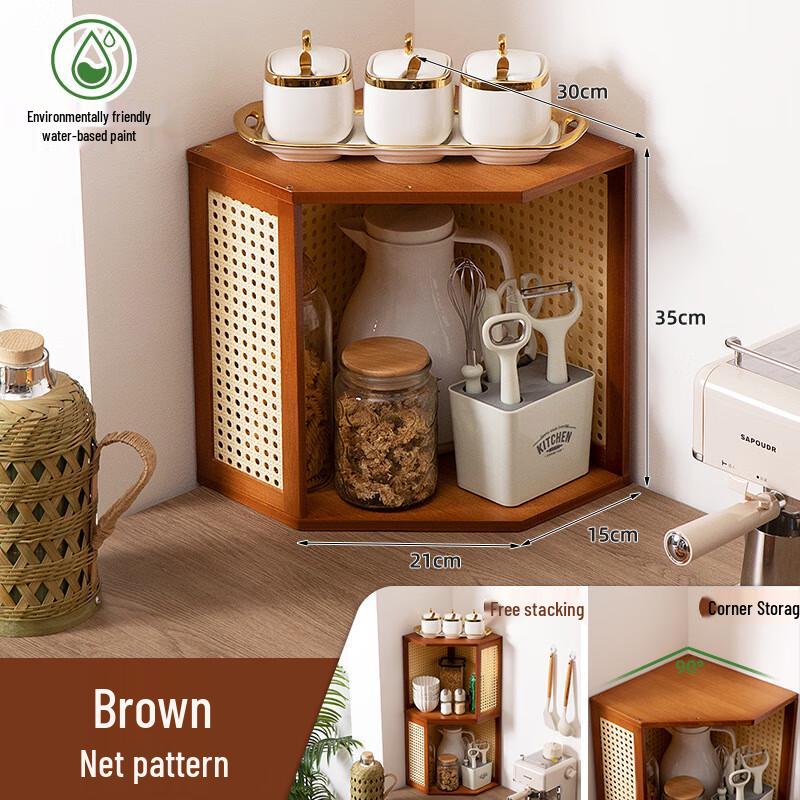 Bamboo 2-Tier Stackable Kitchen Organizer Shelf