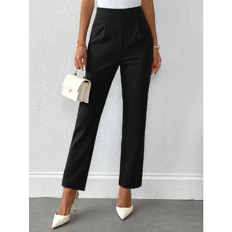 Women High Waist Straight Leg Casual Pants