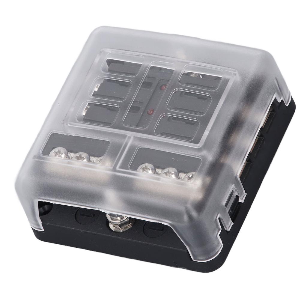 6 Way Box, LED Display, 32V Carrier for Car, Boat, Truck, with Waterproof Cover, 100A Highest Input Current