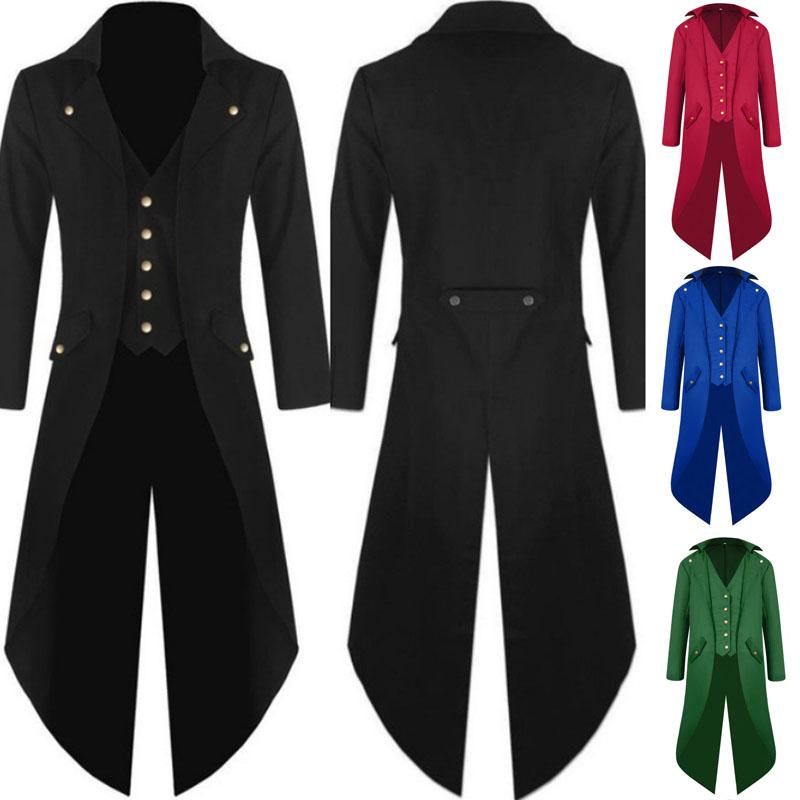 Coat Steampunk Mens Vintage Jacket Victorian Coat Mens Uniform Cosplay Costume