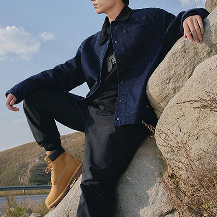 Timberland Rückenprint Elastische Warme Jeansjacke Herrenjacken Stonewashed-Blau A23YG-S83