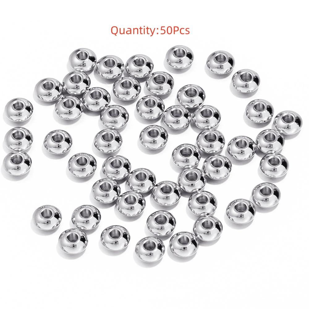 High Quality Stainless Steel Beads Square Round Wheel Shaped Loose Spaced Beads For DIY Charms Bracelet Jewelry Accessories