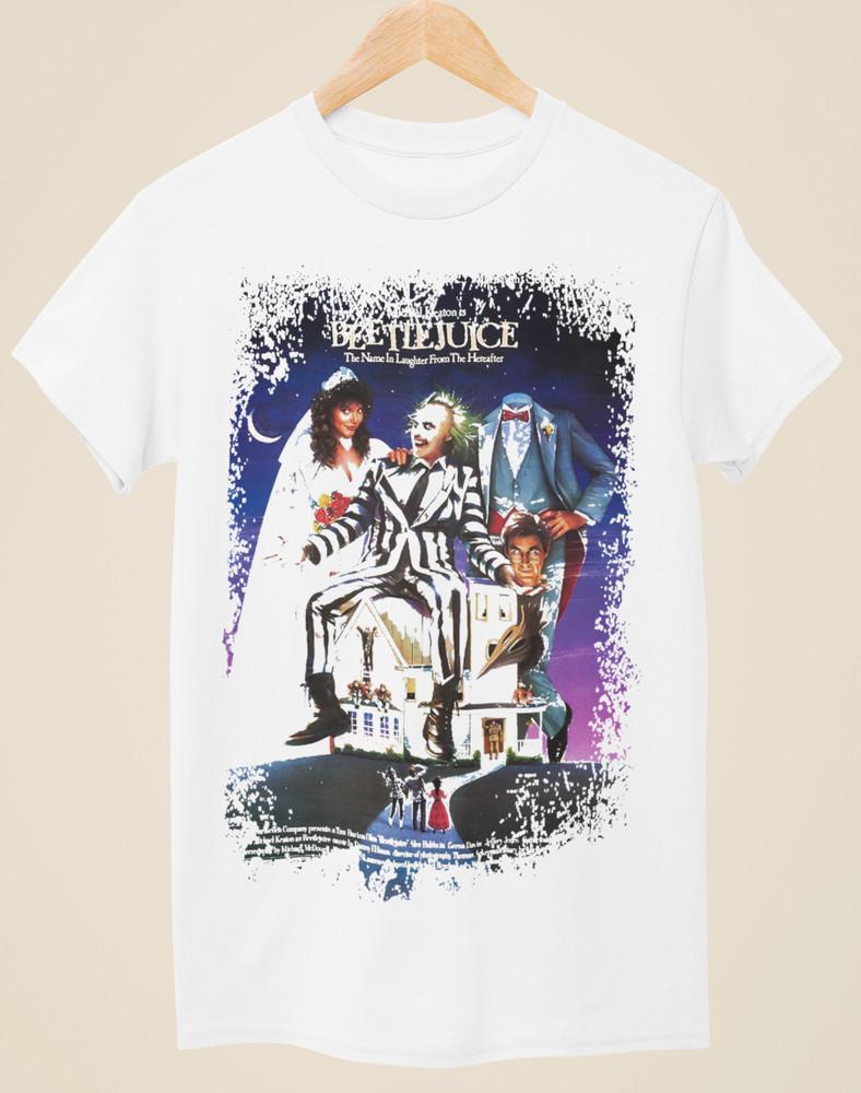 Beetlejuice - Movie Poster Inspired Unisex White T-Shirt Unisex T-Shirt XXL