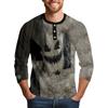 Men's Halloween Printed  Collar Three-Quarter Sleeve