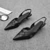 Elegant and Versatile Casual Wear-resistant Sandals Women's Thin Heel Pointed Toe Pumps Ladies High Heels Slingback