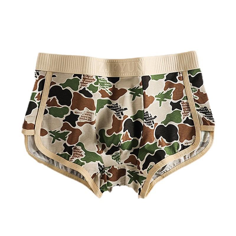 Classic Camouflage Print Cotton Mens Boxers Comfortable Breathable Boxer Briefs Plus Size Underwears Underpants Man Boxer Shorts