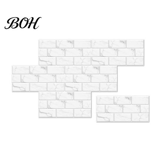 Waterproof Wall Stickers for Kitchen 6Pcs Marble Pattern Peel And Stick Backsplash, Brick Panels, Self Adhesive Modern Nordic Style Covering