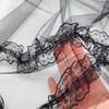 Delicate Headband Wedding Hairband Thin Brimmed Long Tulle& Flower Hair Hoop