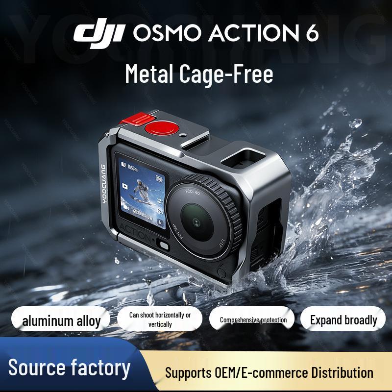 DJI Action 6 Metal Cage for OSMO ACTION 6 Camera - Magnetic, Anti-drop, Vertical & Horizontal Shooting Mount