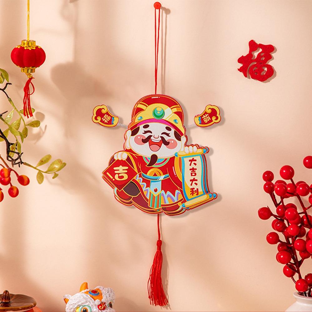 Chinese Style God of Wealth Hanging Ornament New Year Refrigerator Magnet  Home Living Room Decor