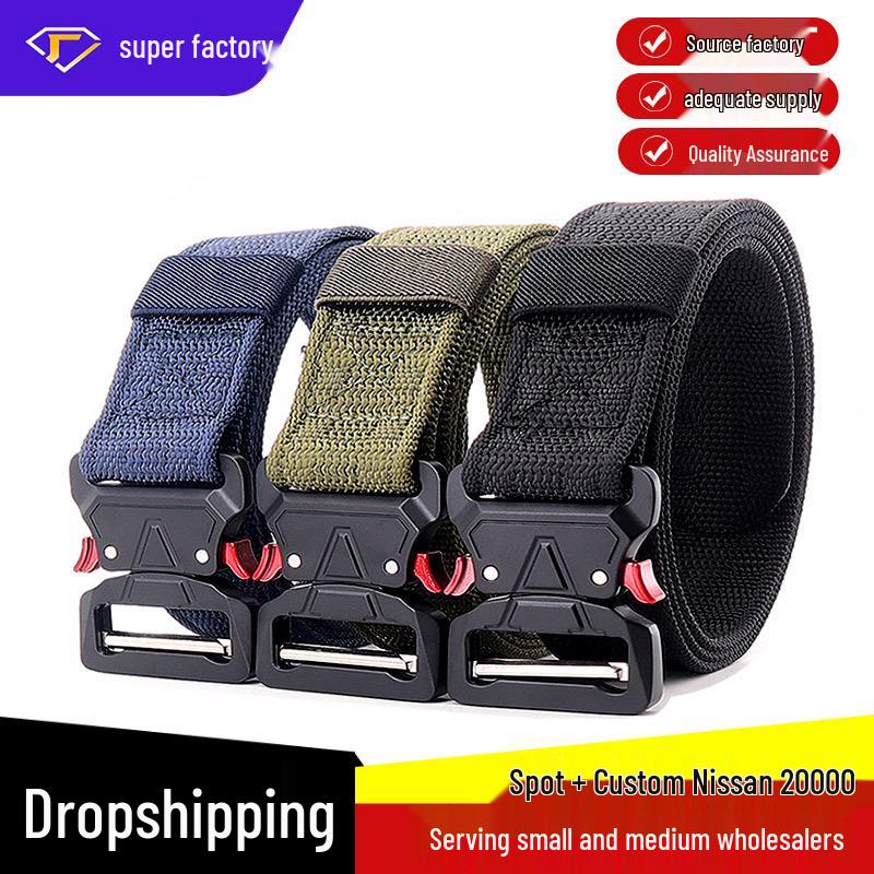 

Men s Outdoor Tactical Belt with Quick Release Cobra Buckle, Edge Binding, Jacquard Design, and Military Style 135 cm армия зеленый