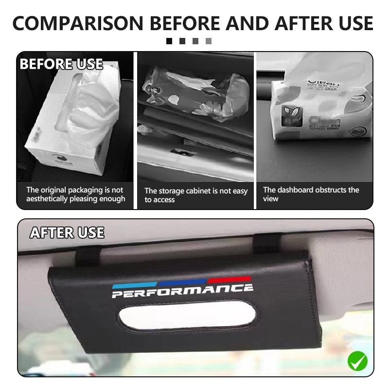 BBKK9 Car Tissue Box Sun Visor Type Block Hanging Napkin Holder Paper Rack For BMW M M2 M3 M4 M5 M6 E46 E90 E60 F30 E39 X1 X3 X4 X5