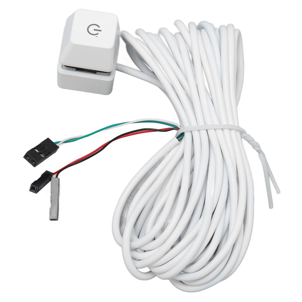 PC Power Switch White Mechanical Key Blue Switch Backlit Plug and Play PC Power Button for Desktop Office Gaming Blue