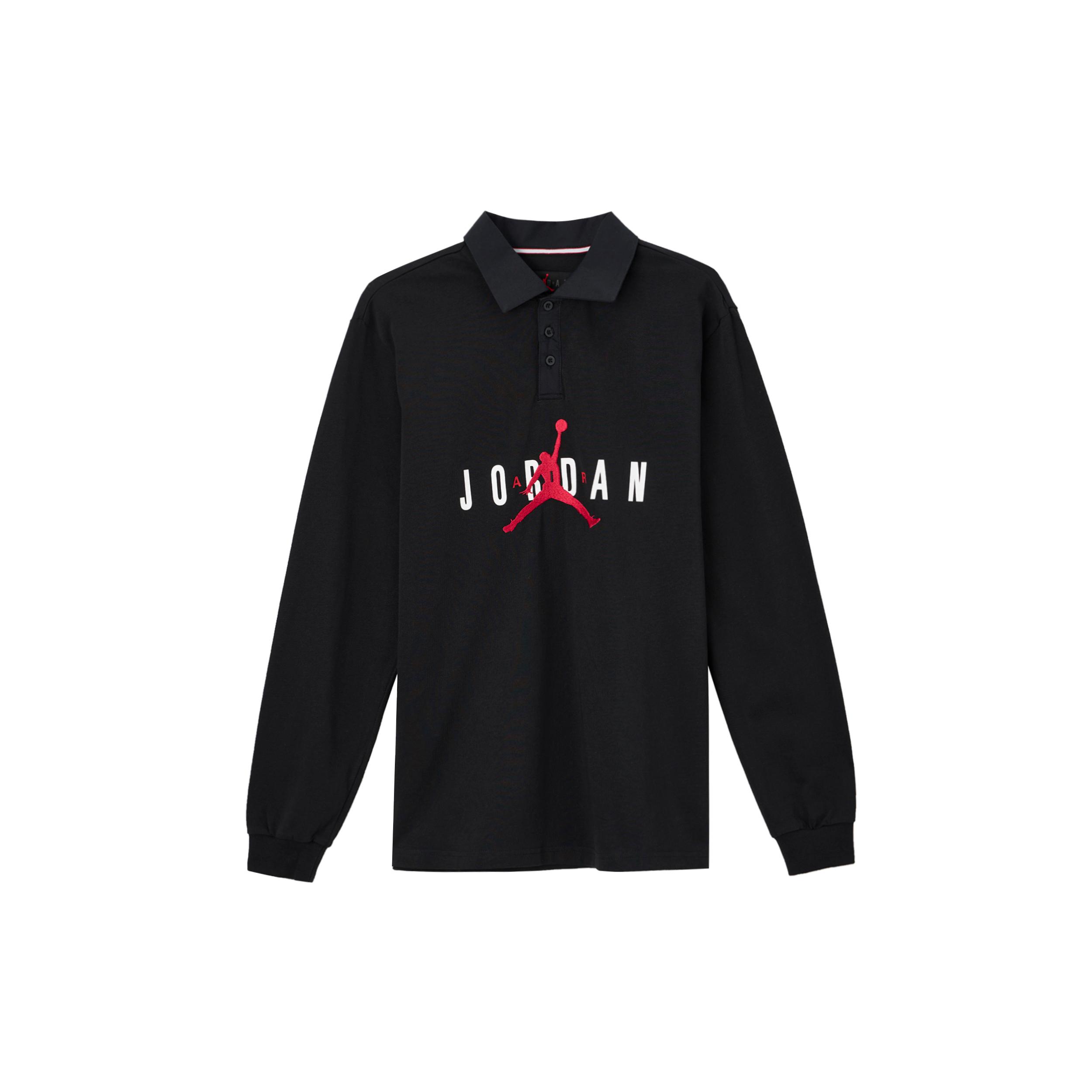 Jordan Polo Shirts Men s Black Crew Neck Moderate Straight Fit DV7655-010 M