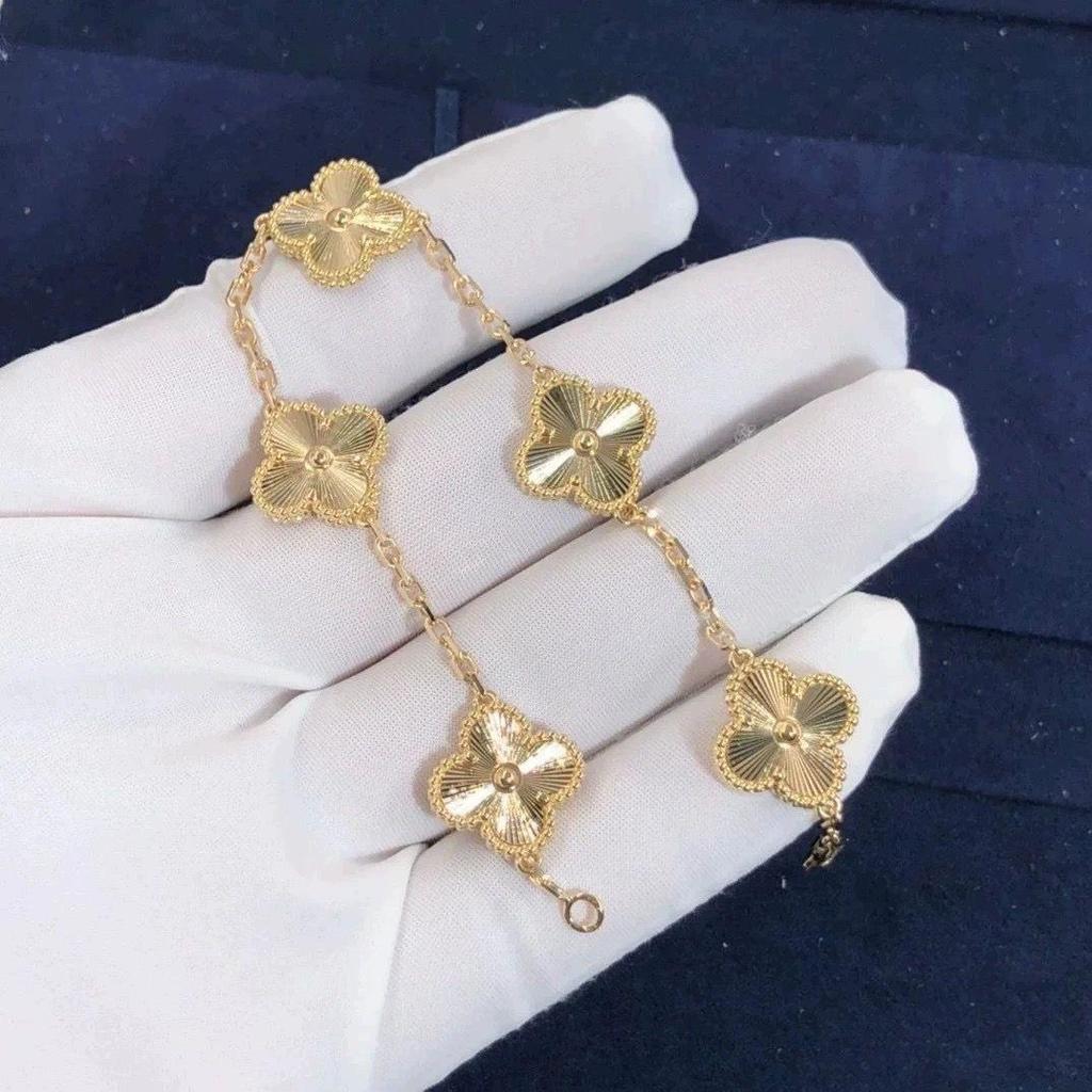 2024 Kersteditie s925 Zilveren Klavertje Vier Ketting in Rosé & Wit Goud voor Dames