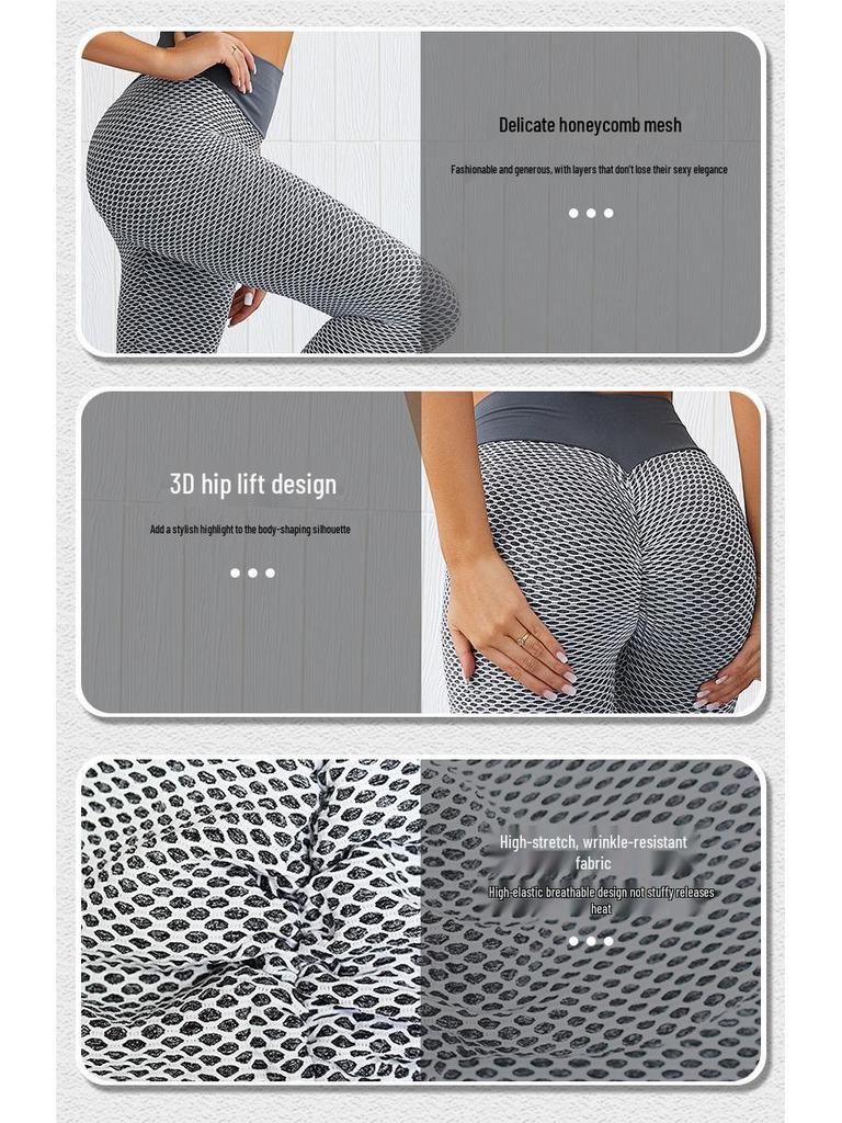 Transgraniczne spodnie do jogi w kratkę, żakard z wysokim stanem, legginsy sportowe plus size podnoszące pośladki dla kobiet