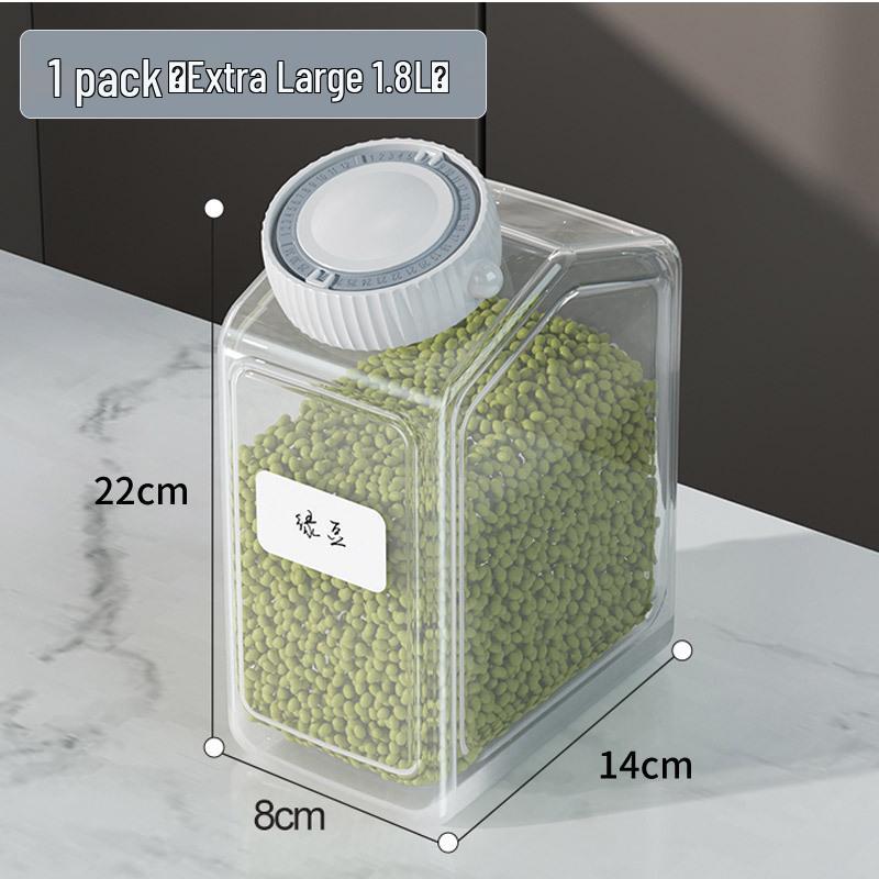 Sealed Transparent Storage Jar with Timer for Snacks, Grains, and Cereals