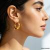 Gold-Plated Titanium Crescent Moon Earrings - Eco-Friendly Stainless Steel Studs