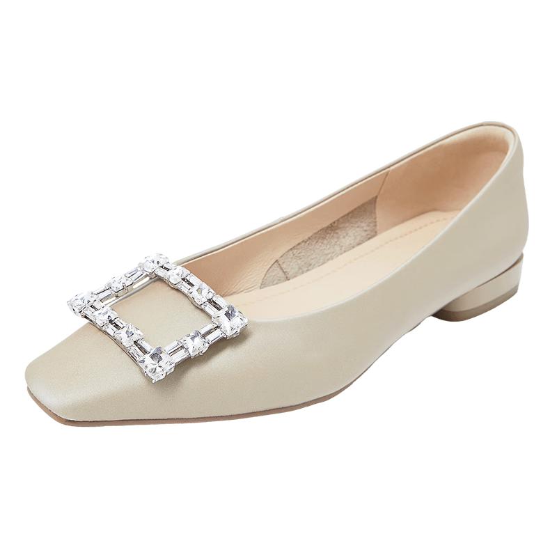 COMELY RV Square Buckle Flat Shoes for Women 39