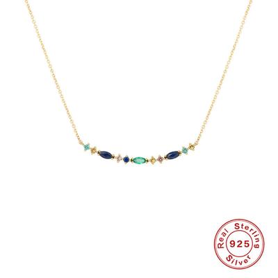 S925 Sterlingsilber Wassertropfen Super Flash Diamant Dopamin Schlüsselbein Halskette Kreativer Artikel Dekoration Leichter Luxus Schlüsselbein Kette