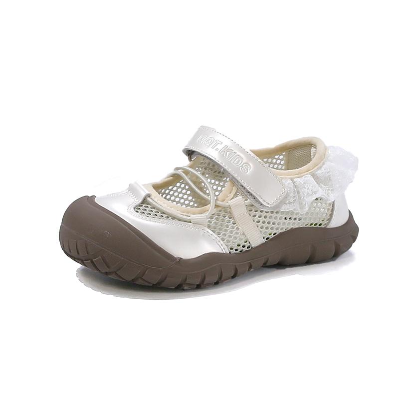 Girls Princess Shoes Lace Sweet Kids Casual Shoes Hook&loop Toes Capped 2025 New Children Flat Shoes Mesh Breathable Soft Sole