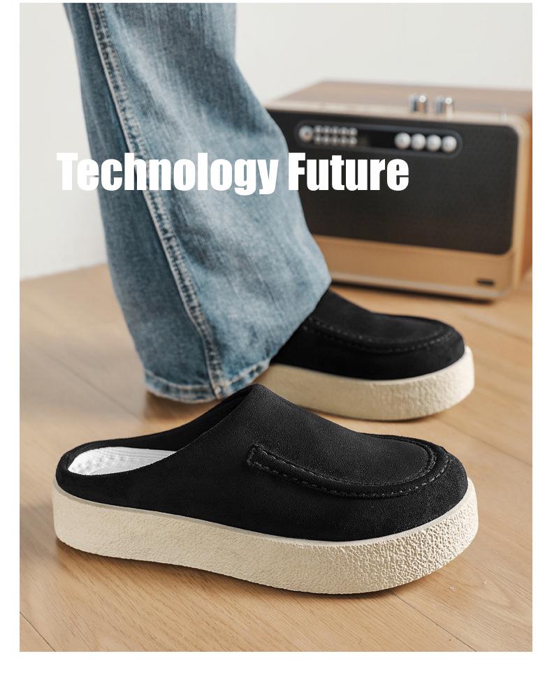 Sabots Birken pour hommes, modèle 2025, sans talon.: Chaussures décontractées tendance à semelles épaisses qui augmentent la hauteur