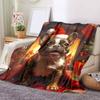 1Pc Cartoon Print Flannel Blanket, High Quality Comfortable for All Seasons, Home Decor, Warmth and Comfort, Perfect for Christmas Birthday Gift