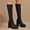 Winter New Thick-soled High Boots PU Fashion Punk Over-the-Knee Boots High Heels Elegant Side Zipper Gothic Women's Boots