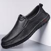 Mens Hollow Out Leather Shoes High Quality Cowhide Casual Shoe Breathable Business Shoes for Men Slip-On Driving Shoes Moccasins