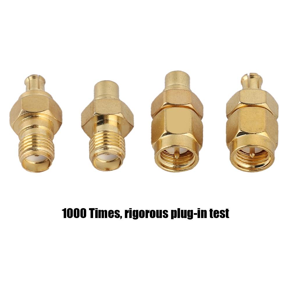 4pcs Nickel plated Brass MCX to SMA Adapter 50ohm Impedance for Antenna Radio