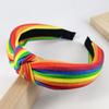 Colorful Rainbow Striped Hair Hoop Elegant Pride Day Rainbow Striped Headband Durable Soft Festive Party Hair Accessories
