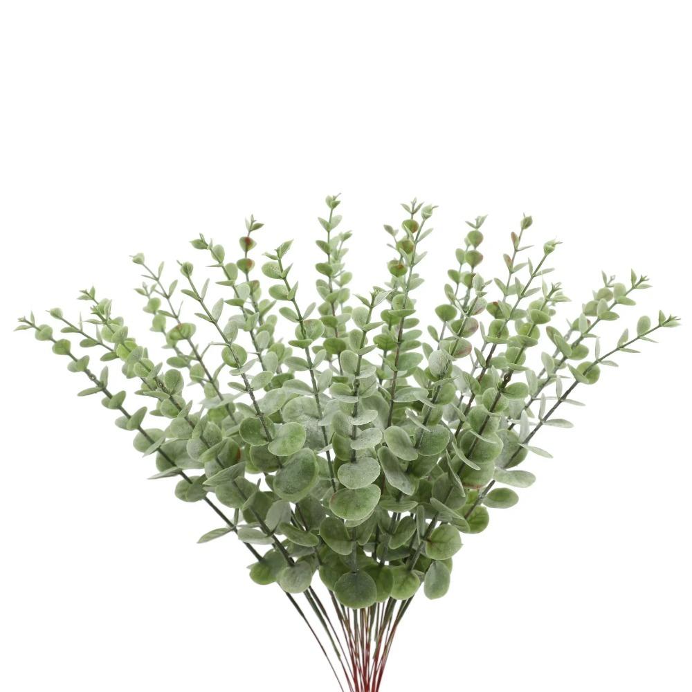 5/10/20pcs Artificial Eucalyptus Branch Golden Leaves Plants for Home Wedding Decoration Winter Christmas Arrangement Bouquet