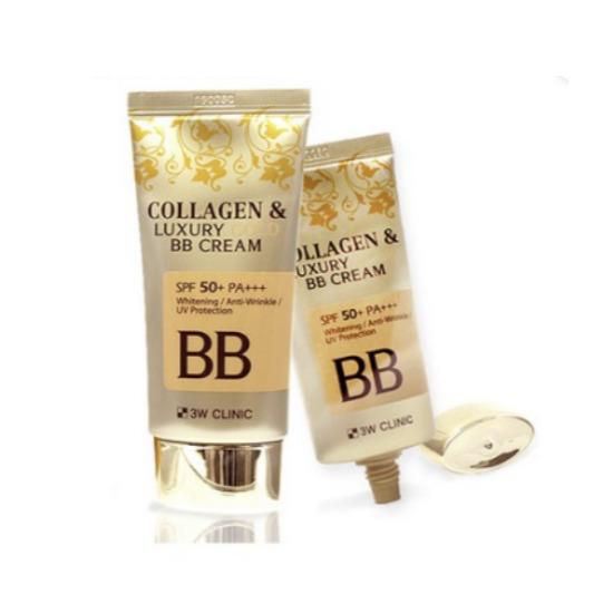 3W CLINIC Collagen & Luxury Gold BB Cream SPF50+ PA+++ Brightening Coverage 50ml