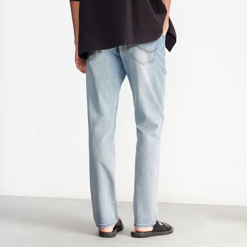 Jack & Jones Men's Straight-Leg Washed Whiskers Jeans