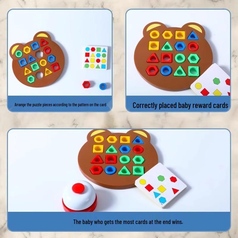 Montessori Color & Shape Recognition Blocks - Cognitive Development & Parent-Child Interaction Game