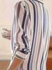 European & American Color-block Striped Casual Slimming Women's Fashion Shirt