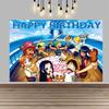 One Piece Luffy Pirate Cartoon Background Anime Adventure Decor Kids Birthday Baby Shower Party Wall Photography Banner Props