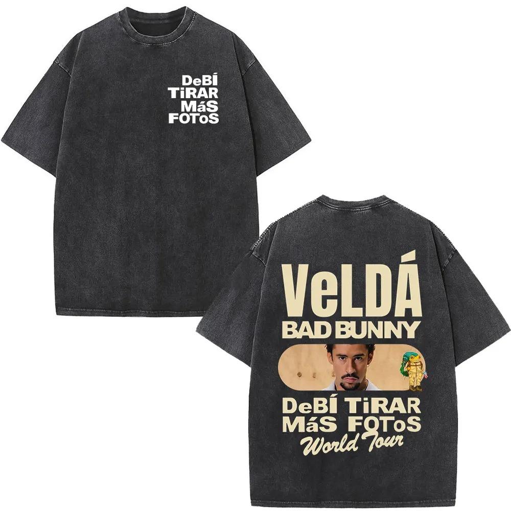 Bad Bunny "DeBí TiRAR Más FOTOS" DTMF Benito Vintage Washed Oversized Black T-Shirt | Puerto Rican Latin Music Fan Unisex Streetwear Tee