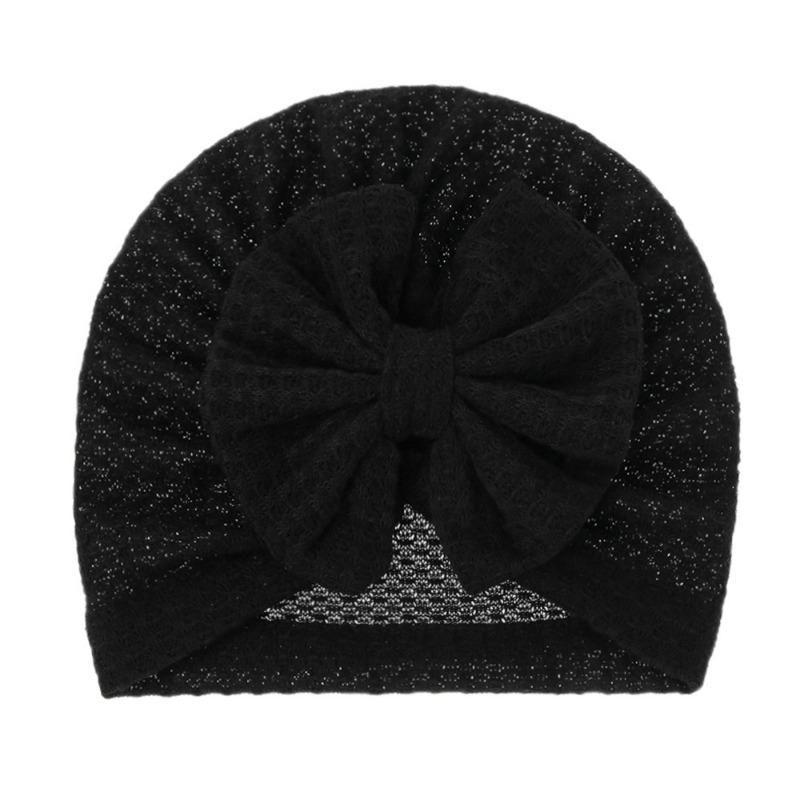 New Baby Knitted Wool Waffle Hat Bow Children's Pullover Hat Baby Out Cute Boat Hat