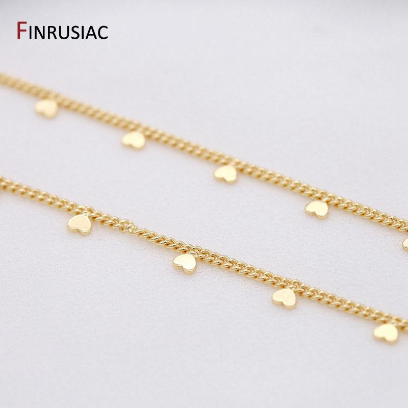 

2026 Fashion 14k Gold Plated Heart Chain For Jewelry Making 1.6mm Metal Chains Wholesale DIY Jewellery Craft Length 50cm