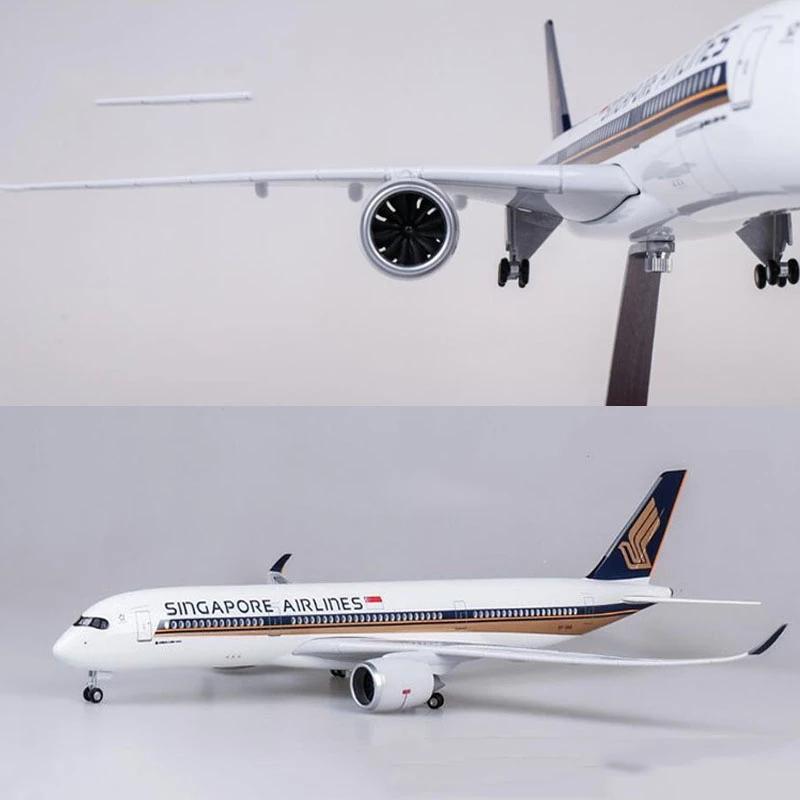 47cm Singapore Airlines A350 Simulation Civil Airliner Aircraft Model Airbus Scale 1:142 Collection Gift With Wheeled Light