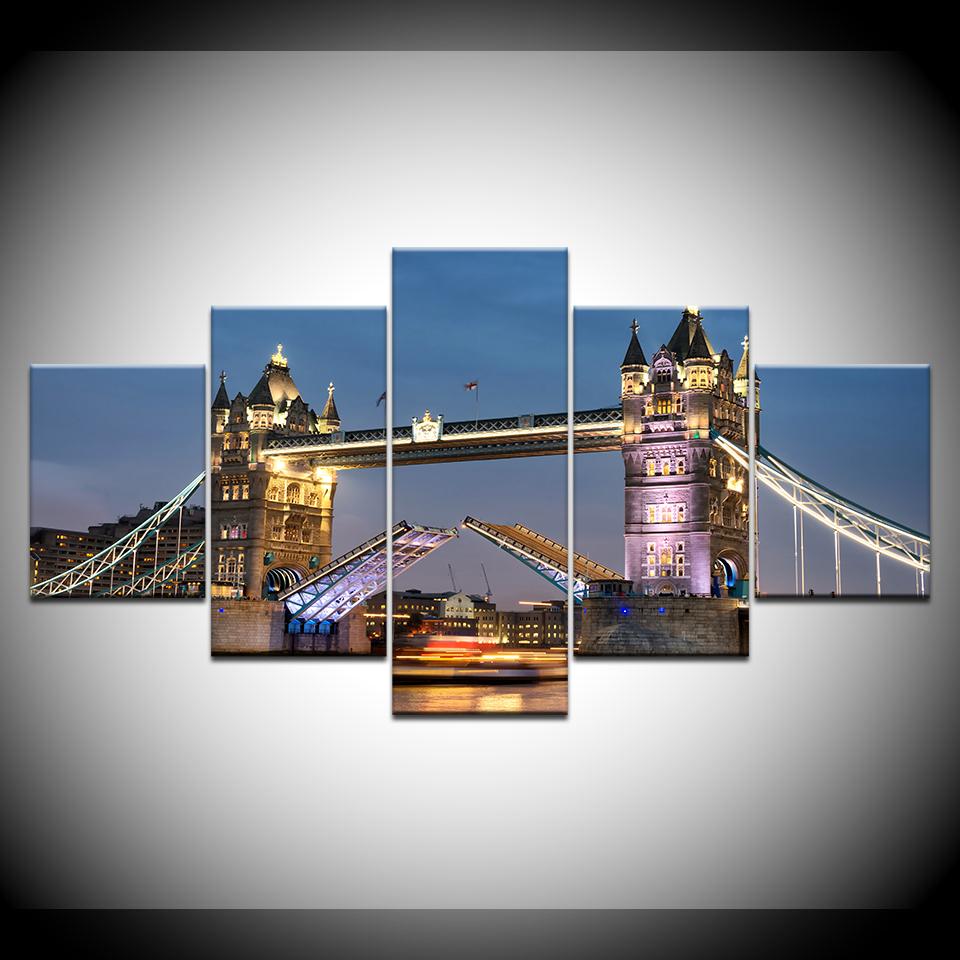 London Bridge Wallpaper 5 Piece Wallpapers Modern Modular Poster Art Canvas Painting for Living Room Home Decor