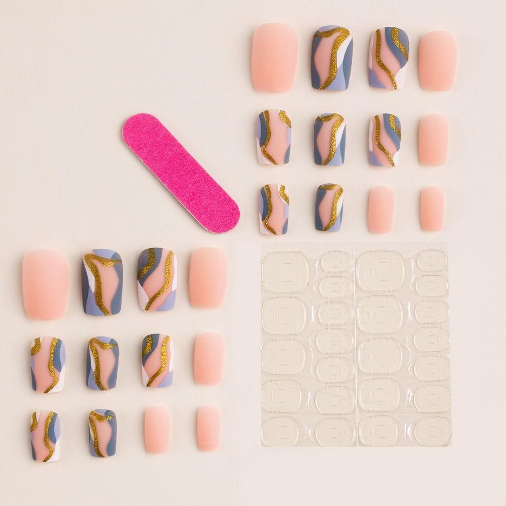 Long Square False Nails White Edge Nail Tips Fashion Press On Nails  DIY