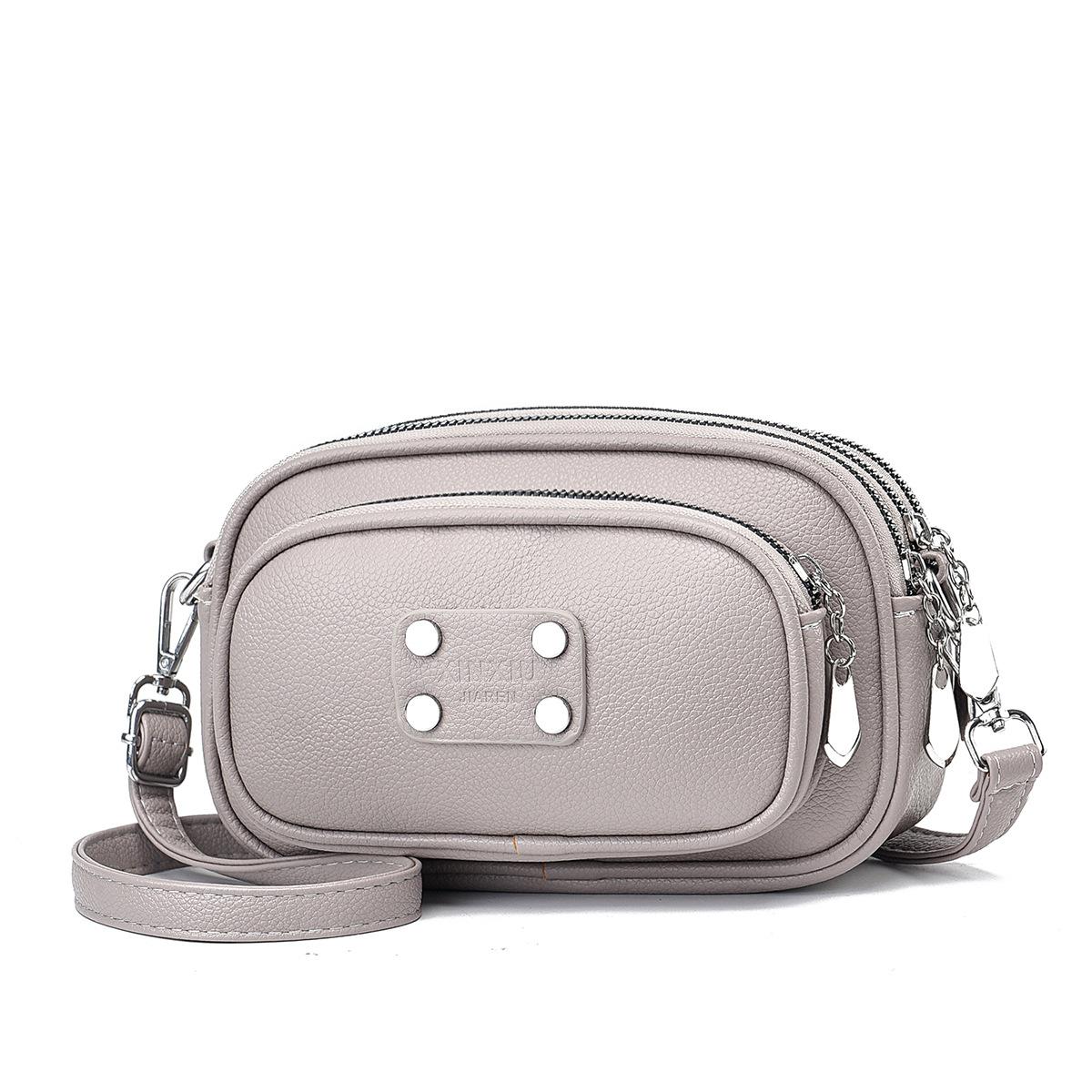 

New textured bag solid color atmospheric shoulder bag messenger bag small square bag simple commuter bag women s bags 20*7*13 серый