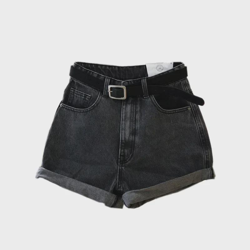 Summer 2022 Korean High-Waist Denim Shorts - Women's Loose Slim Fit Wide-Leg Trend
