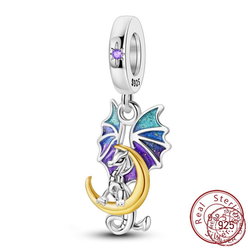 Copper Charms Beads Cute Fire Dragon Dinosaur Charms Fit Original Pendants Bracelet Diy Women Jewelry Gift