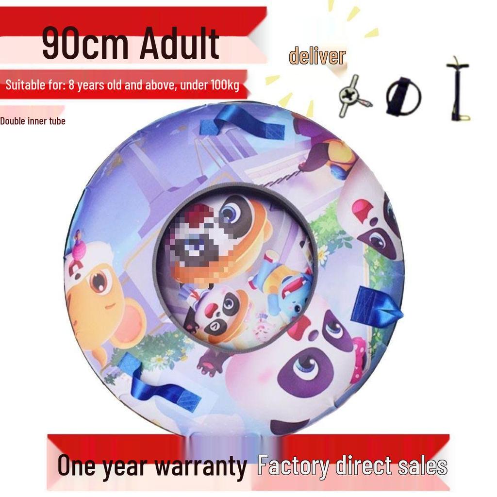 Durable Inflatable Snow Tube with Anti-Collision Features - Seven-Color for Adults and Kids