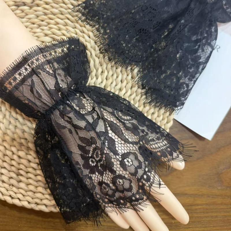 1 Pair False Cuffs Lace Fake Sleeve Gloves Wrist Cuffs For Women Sweater Shirt Elegant Apparel Accessories