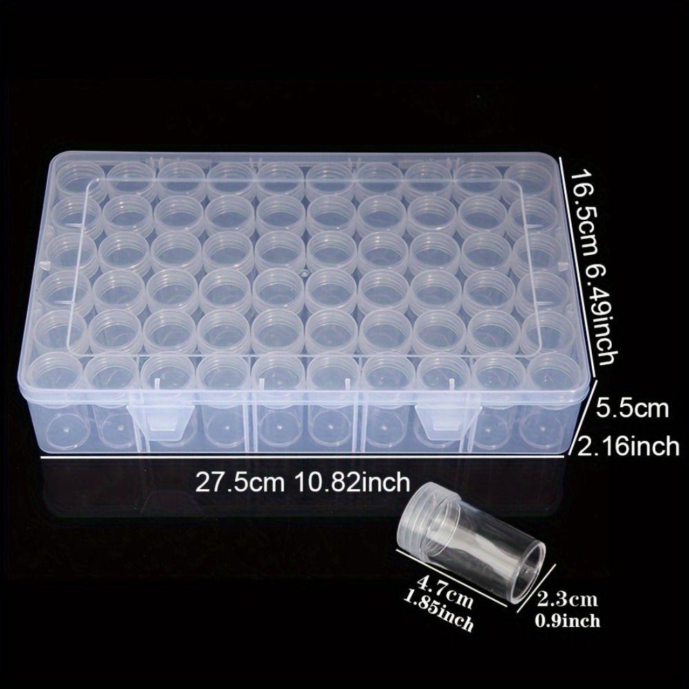 24/30/38/48/60/80 Bottles Diamond Painting Storage Containers Round Plastic Beads Storage Containers Box Transparent Save Space