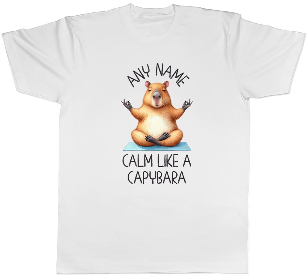 Personalised Calm Like a Capybara Yoga Meditation Unisexs TShirt Tee Gift Top